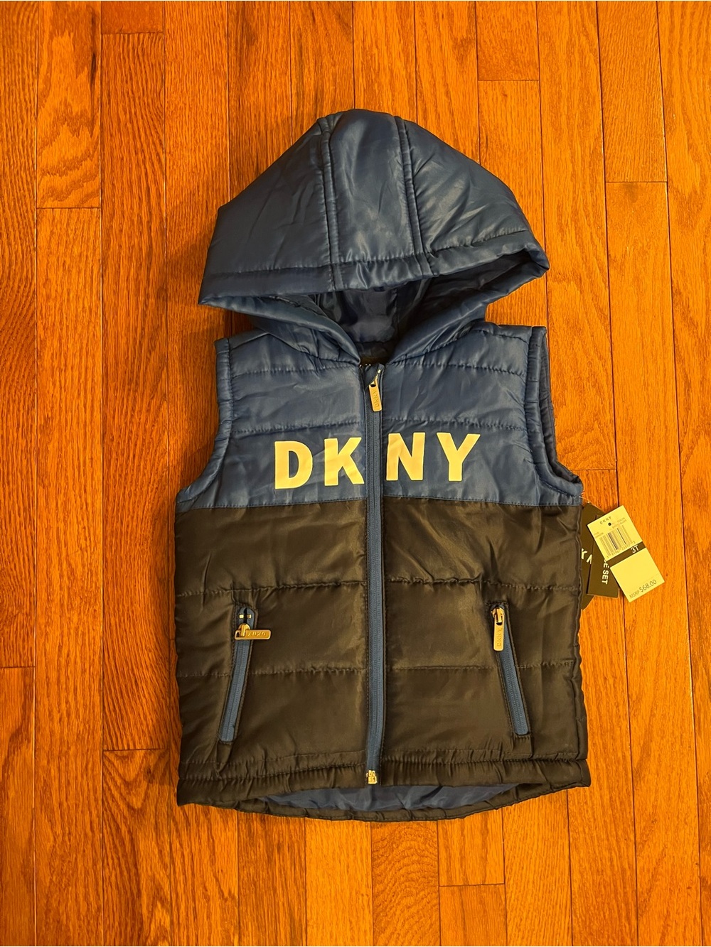 NWT DKNY Toddler Hooded Puffer Vest/Boy’s Sz 3T